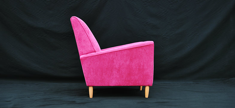 Pink armchair side-on