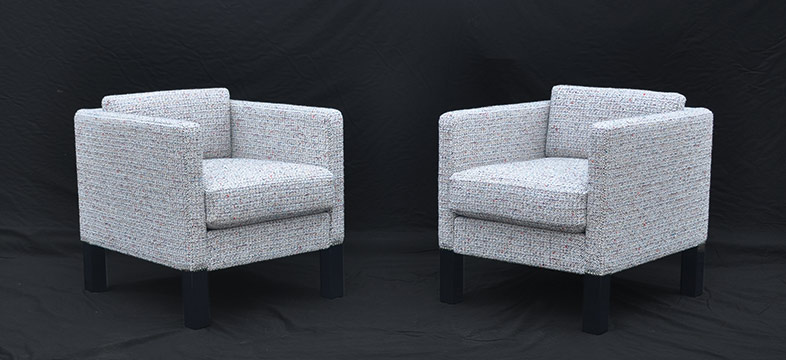 Pair of matching occasional chairs reupholstered