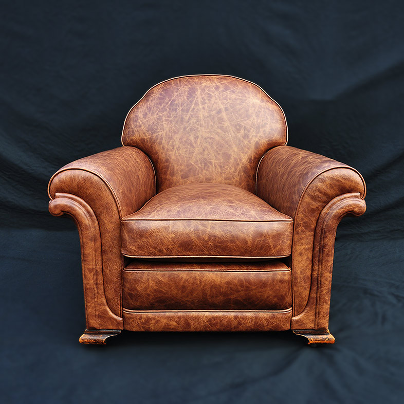 Club chairs in leather