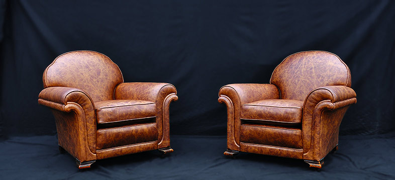Leather Club Chairs restored