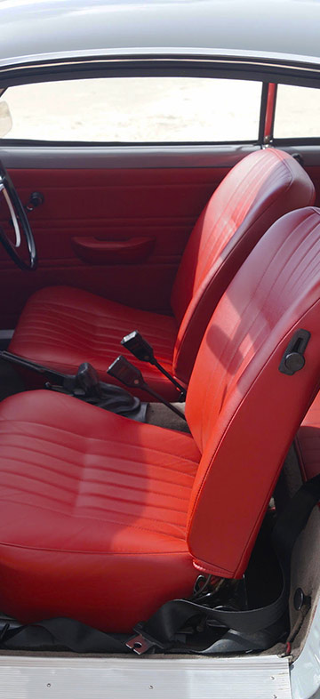 Karmann Ghia seats recovered to better than original spec.