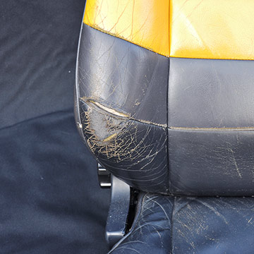 Classic car seat damage repair