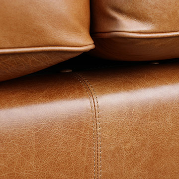 Leather upholstery stitching detail