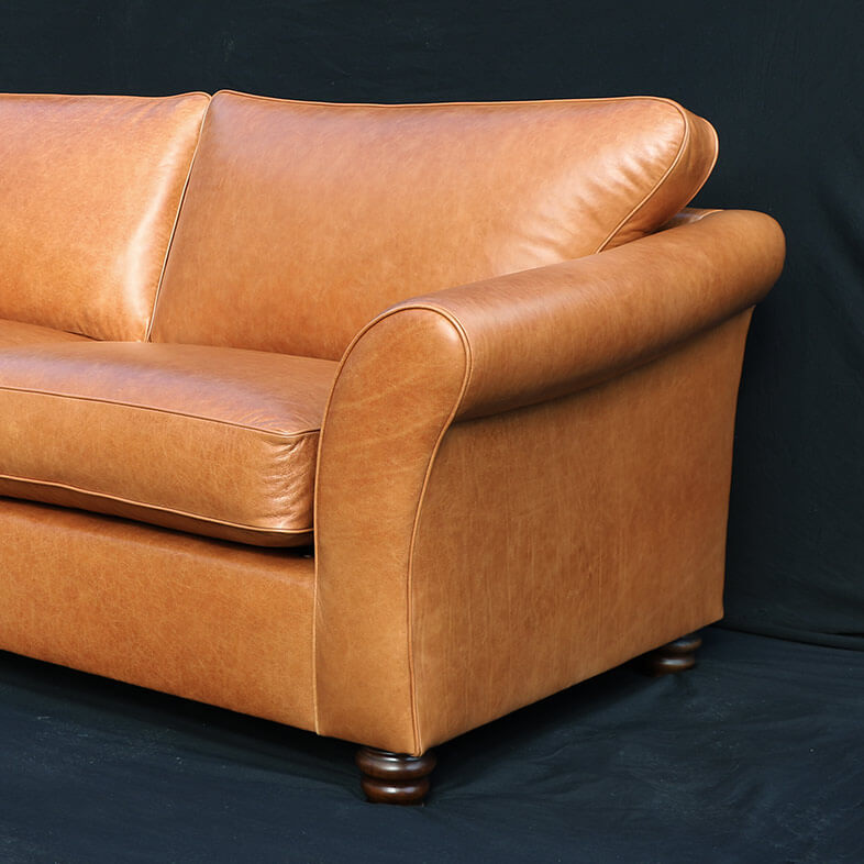 Leather sofa reupholstered