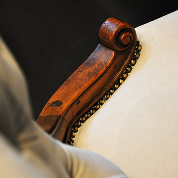 Antique upholstery and wood frame renovation