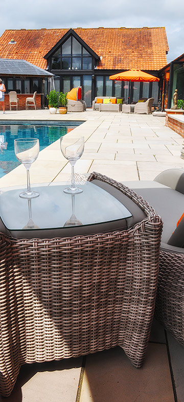 Glass top side-table and chairs reupholstered