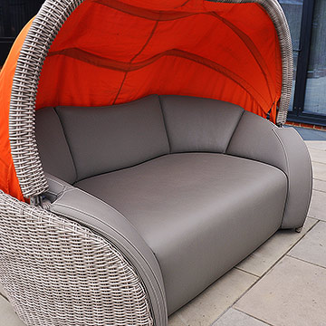 Canopy sofa reupholstered