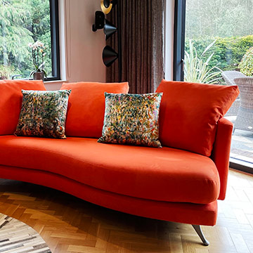 Rolf Benz sofa upholstered and back at home