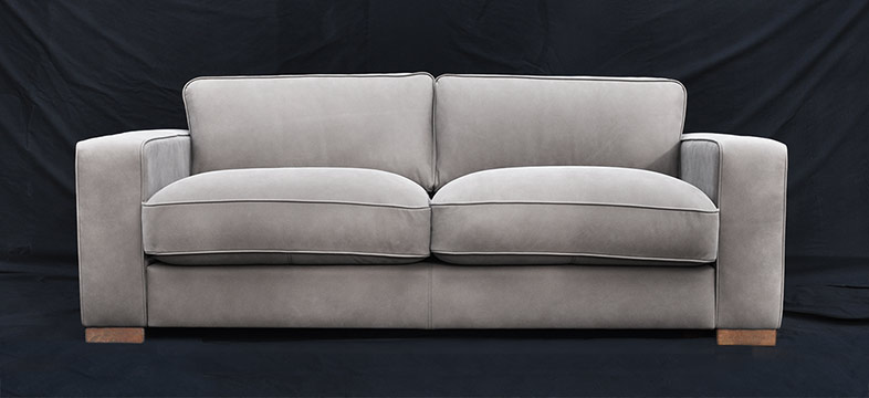 Suede leather sofa re-upholstered