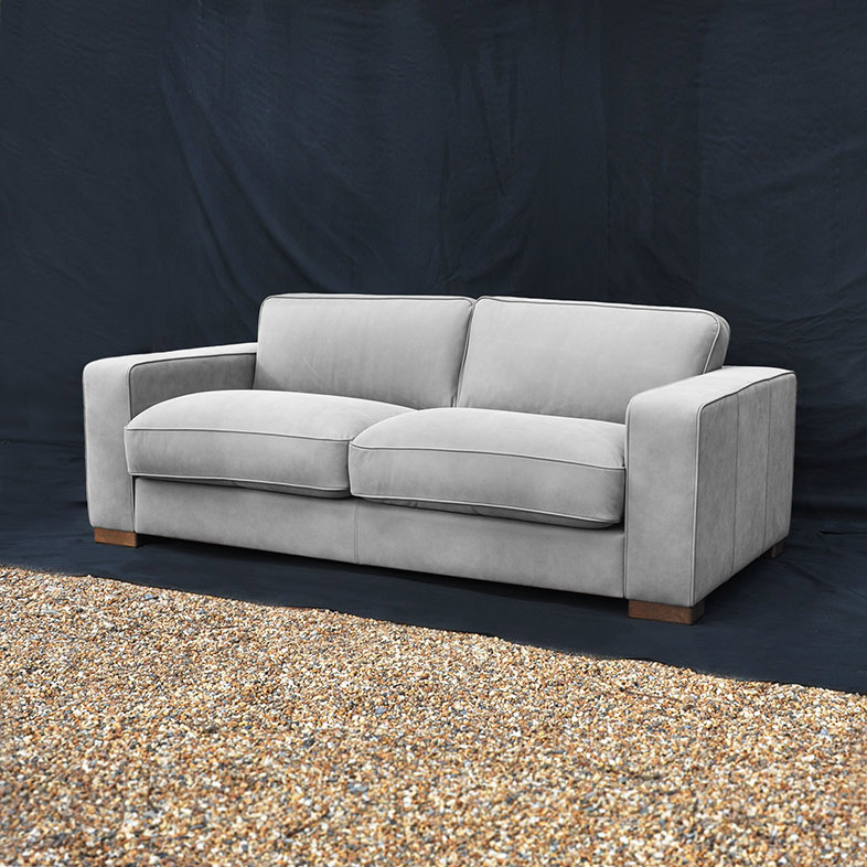 Grey leather suede sofa