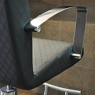 Vinyl reupholstered hairdresser chairs