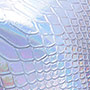 Upholstery vinyl, holographic faux snake skin