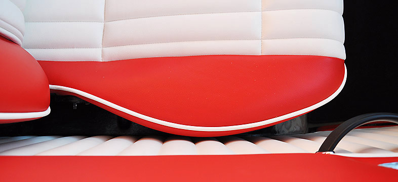 Car seat leather re-trim detail