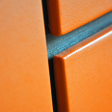 Upholstered wall panel finish detail