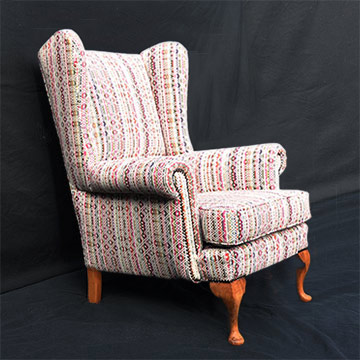 Wing armchair upholstery